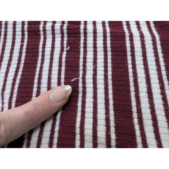 Vtg Adara Women’s Maroon Red & White Striped Sleeveless Twist-Front Top, Size L - Picture 2 of 8